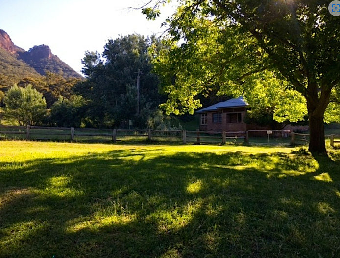 Looking over the paddock towards the Inspectors Cottage(weekend accommodation) in the Capertee Valley.
