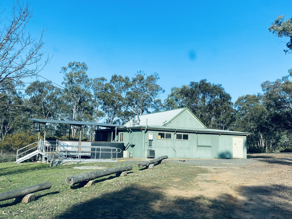 Glen Alice Community Hall, Capertee Valley from the back showing the outdoor area on the side.
